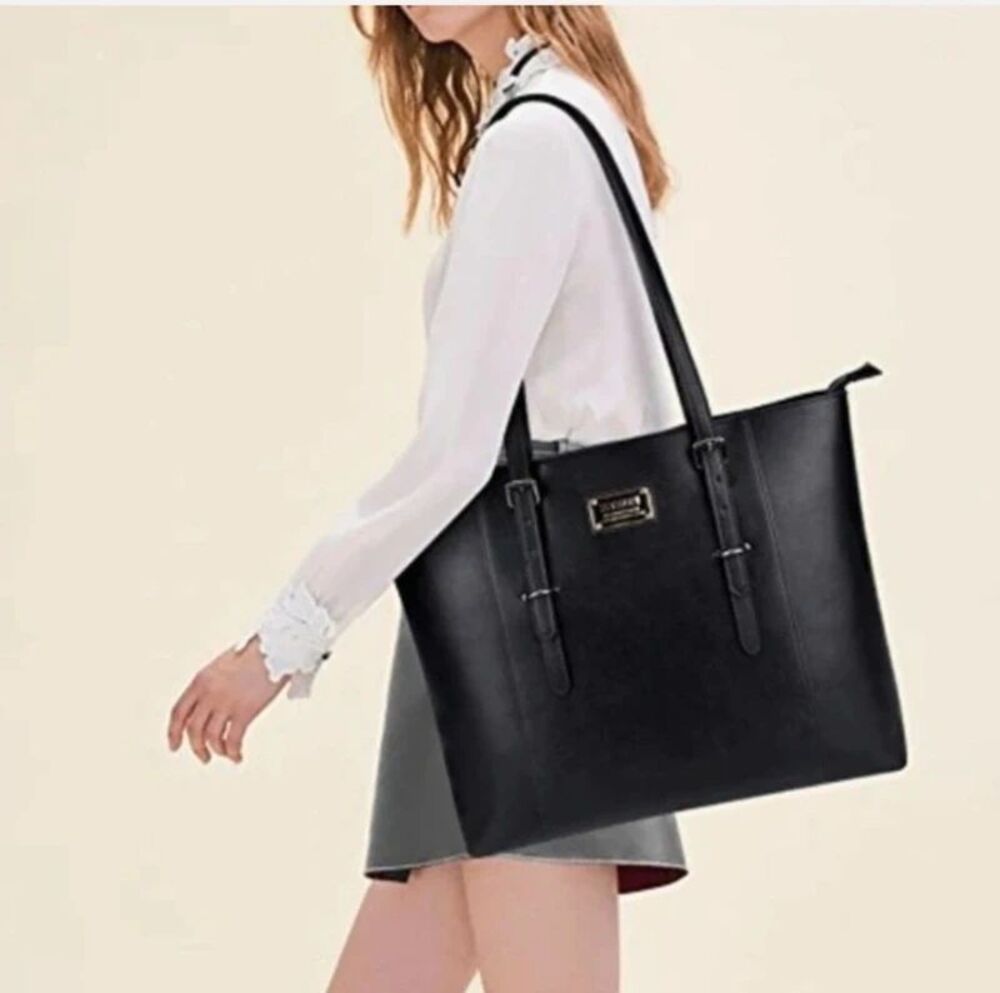 NEW Black large carryall laptop tote bag Zysun Classic Collection